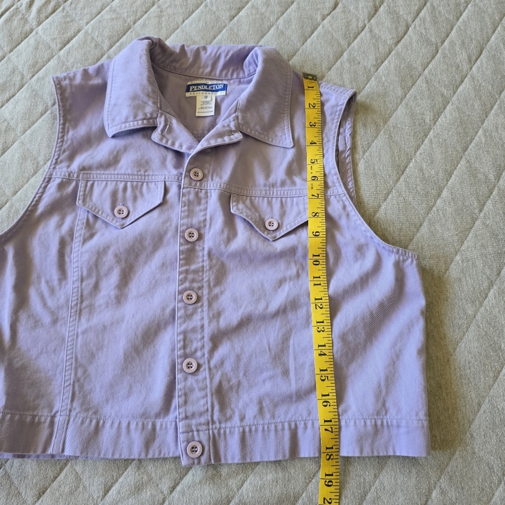 Pendleton Light Purple Vestbutton Up Size 12 - image 7
